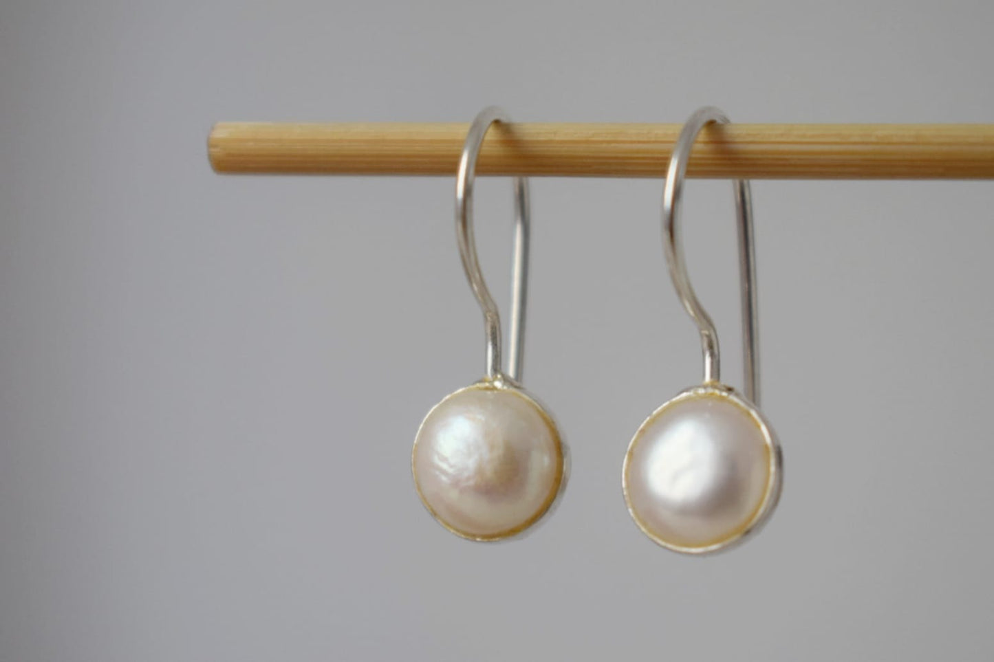 Natural Pearl Earrings Sterling Silver, Simple Pearl Drop Wedding Earrings, Lightweight Earrings, Bridesmaid Gifts, Mother's day gift