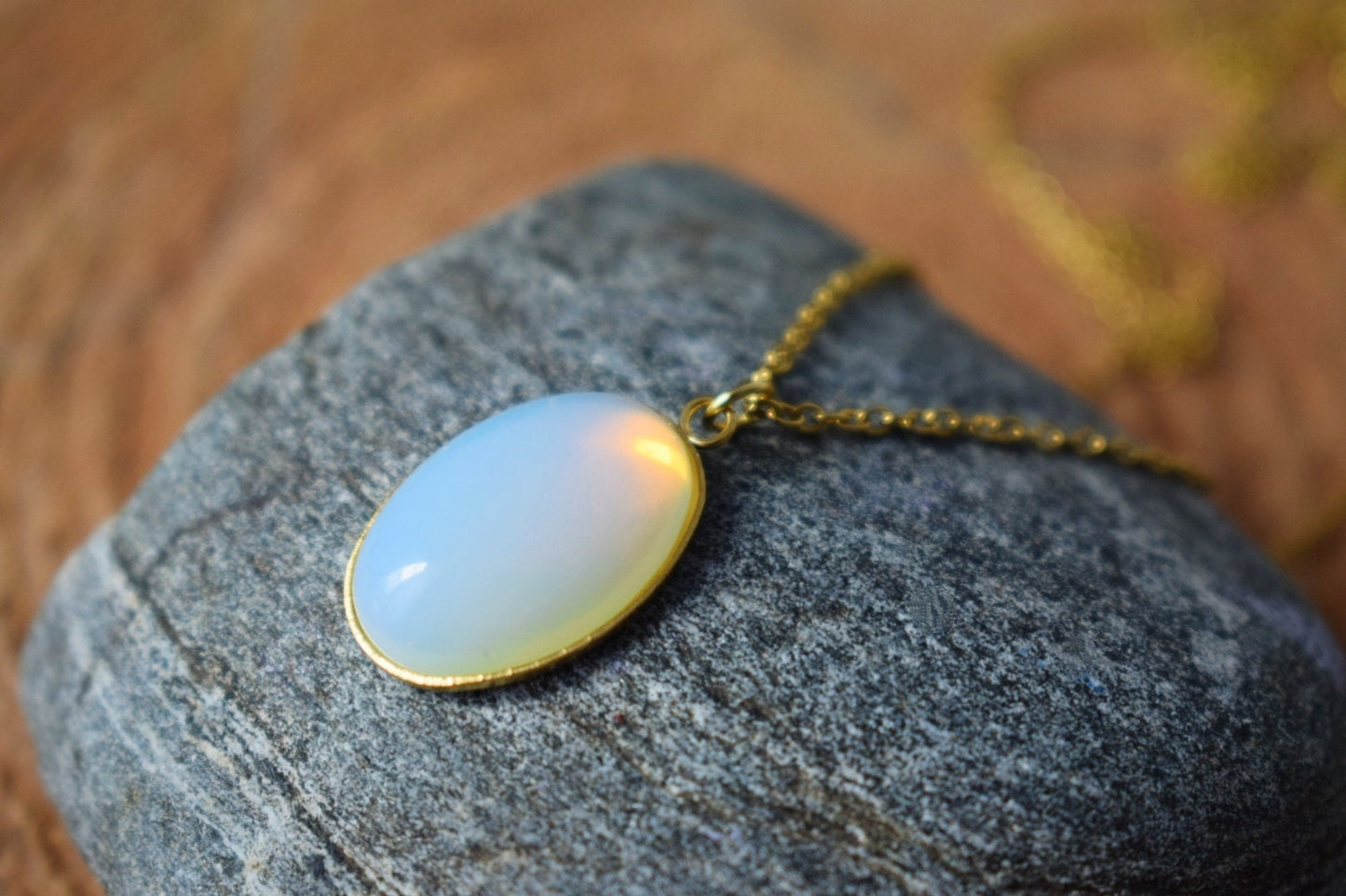 Rainbow Opalite Necklace gold, Moonstone gemstone oval pendant for women, Bridesmaid Necklace, Handmade Jewellery, Mother's day gift