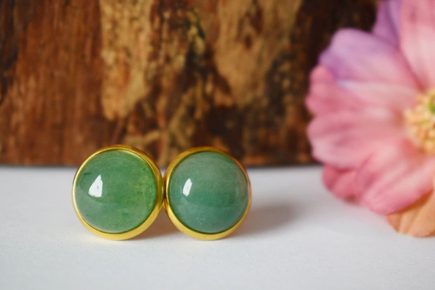 Grüne Aventurin Halskette Gold, Grüne Anhänger Halskette, Grüner Aventurin Gold Anhänger, Edelstein, Aventurin Schmuck, Geburtstagsgeschenk für Sie