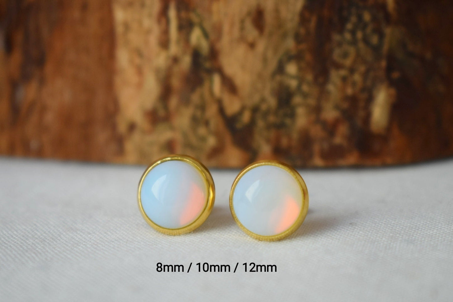Opalite moonstone earrings, Rainbow gemstone dangle drop earrings, 18k gold plated stainless steel, Bridesmaid jewelry, Gift for her