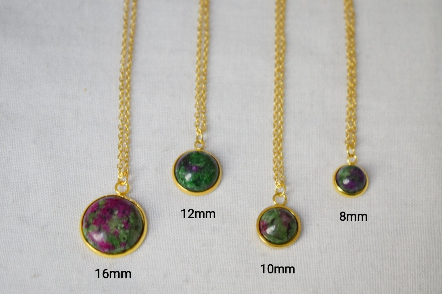 Ruby In Zoisite Gold Necklace Oval, Ruby Zoisite gemstone pendant, Green, Pink, Green stone, Ruby Fuchsite, Ruby in Zoisite Jewelry, Gift