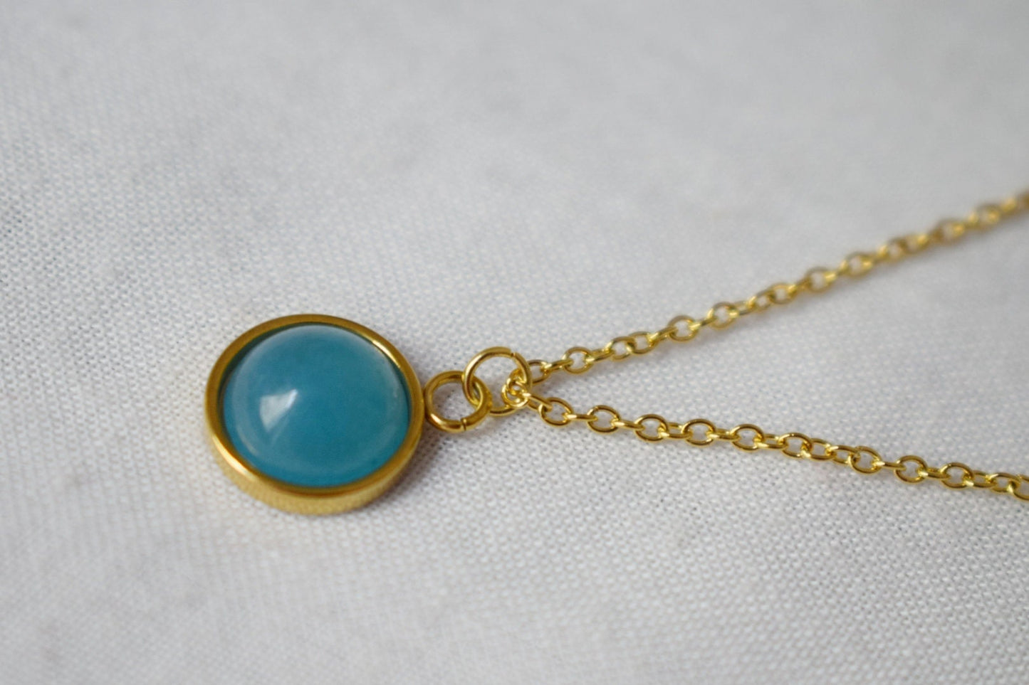 Aquamarine Quartz Necklace Gold, Quartz Pendant necklace, Minimalist gemstone necklace, Aquamarine jewelry for women, Gift for her