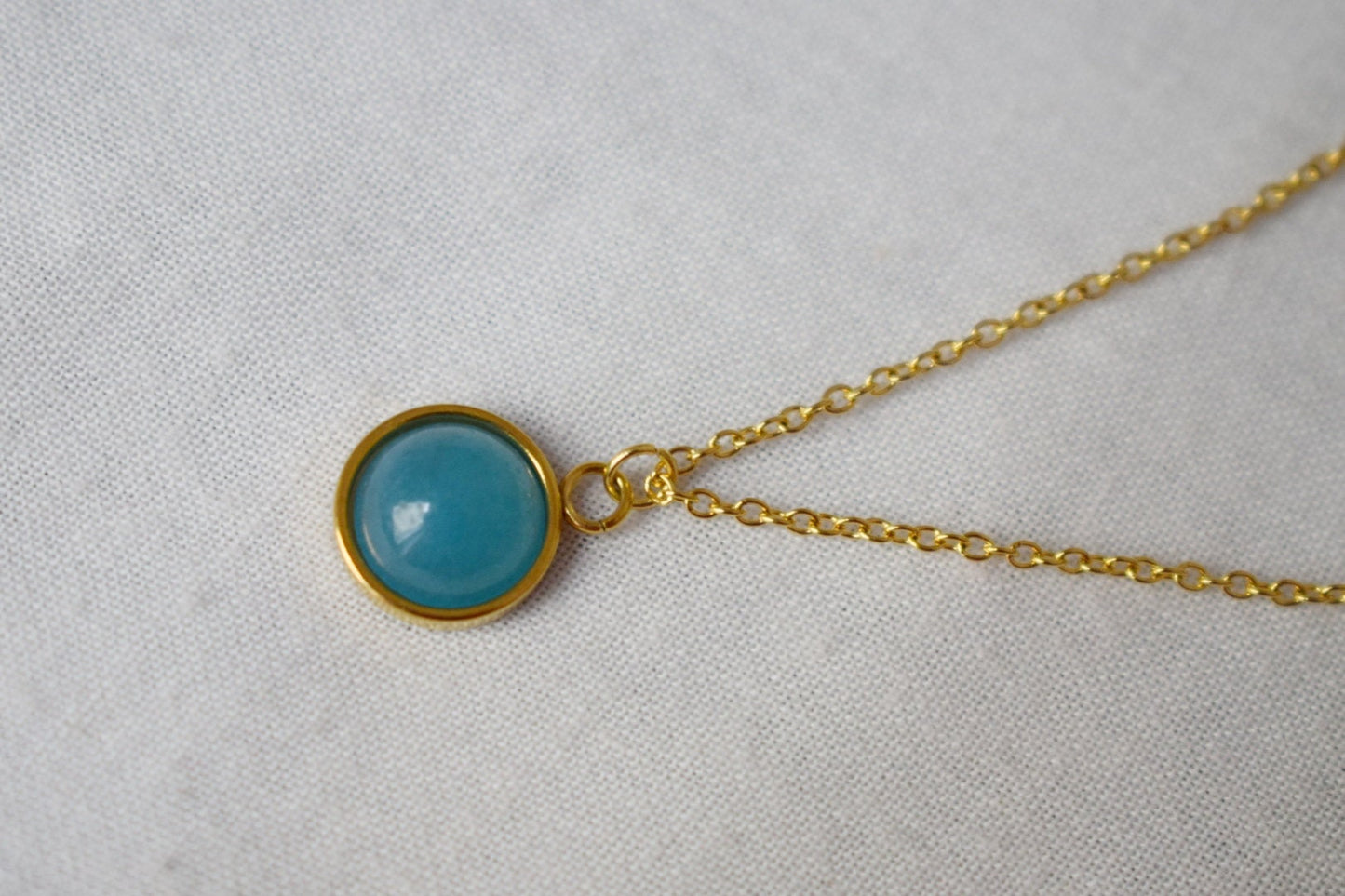 Aquamarine Quartz Necklace Gold, Quartz Pendant necklace, Minimalist gemstone necklace, Aquamarine jewelry for women, Gift for her