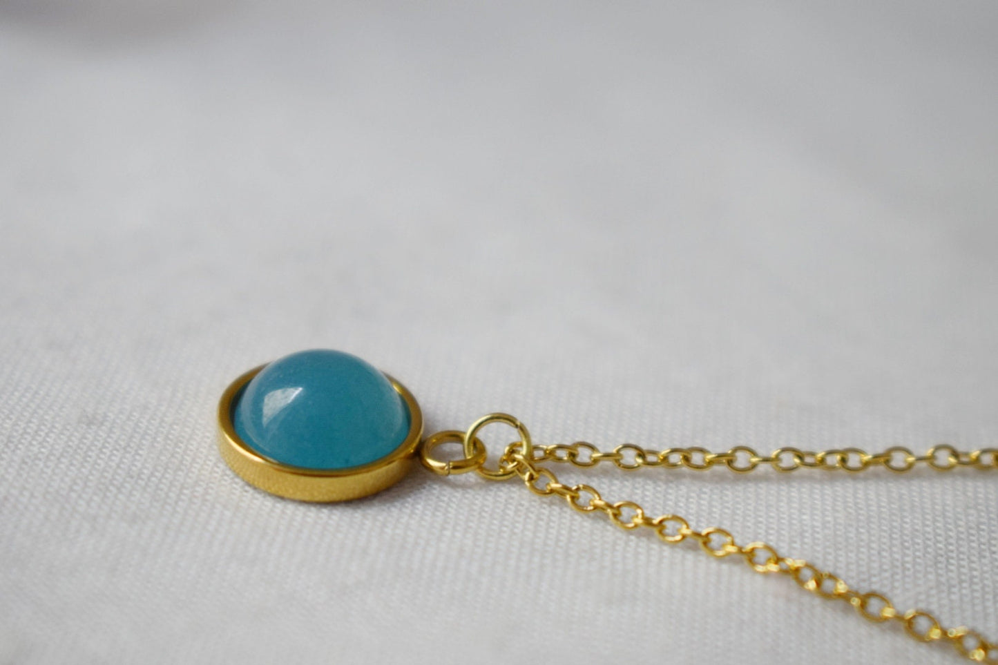 Aquamarine Quartz Necklace Gold, Quartz Pendant necklace, Minimalist gemstone necklace, Aquamarine jewelry for women, Gift for her