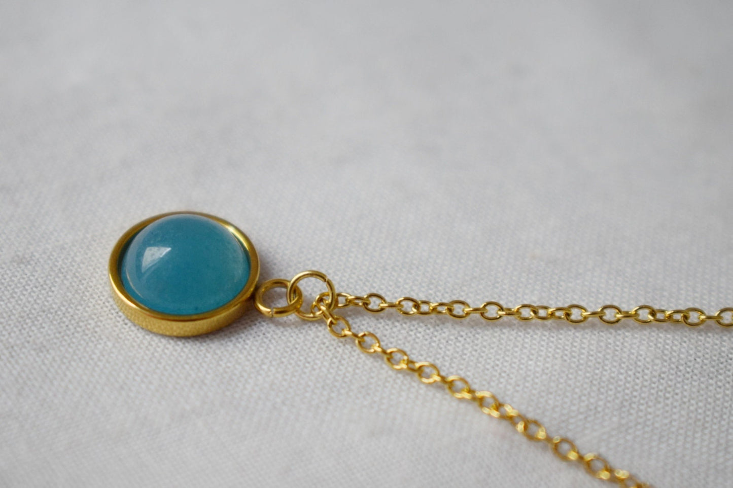 Aquamarine Quartz Necklace Gold, Quartz Pendant necklace, Minimalist gemstone necklace, Aquamarine jewelry for women, Gift for her