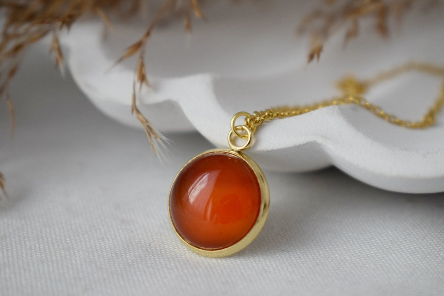Red agate necklace for women - Handmade Gemstone Jewelry for Women - Stone Statement Necklace - Boho Chic Gift, Best Jewelry Gift For Her