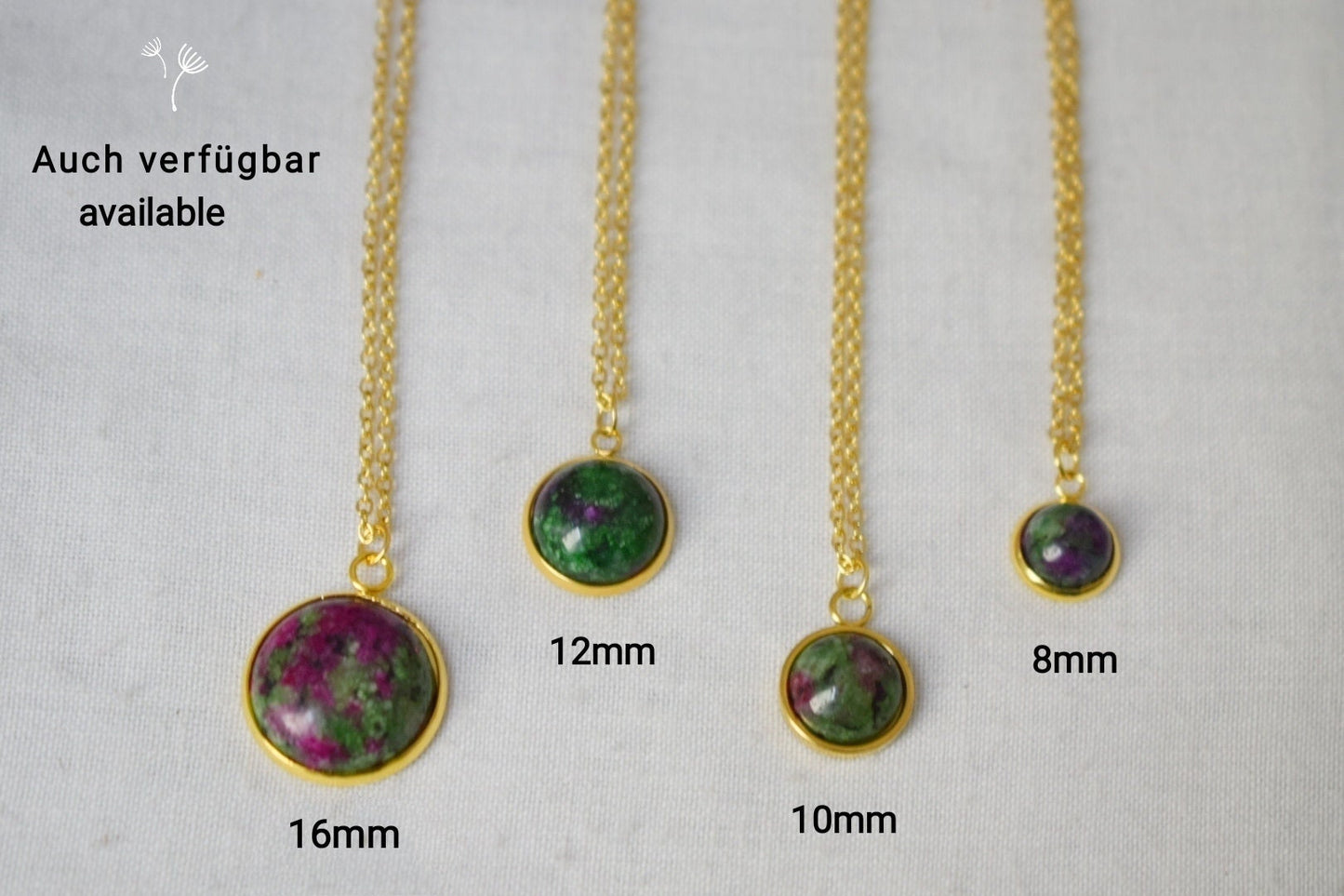 Small Ruby In Zoisite Gold Earrings, Gemstone Dangle Earrings, Lever back, Stone, Green, Pink, 8mm, Round, Ruby Fuchsite, Hanging earrings