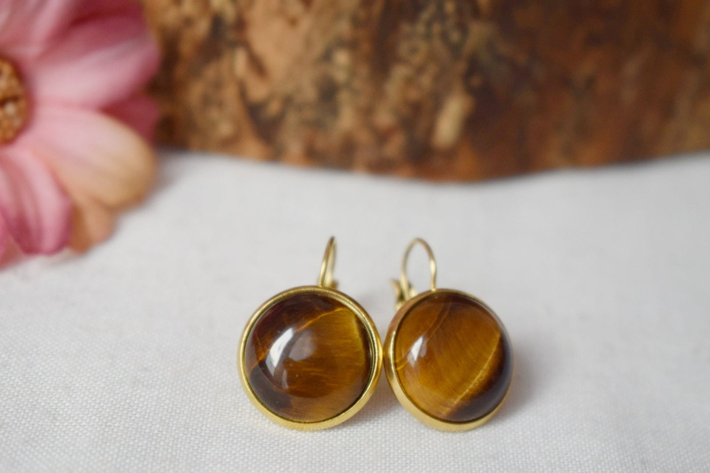 Tiger Eye Necklace, Gemstone Pendant For Women, Tiger's eye Brown Gold, Tigers Eye Jewelry, Round Necklace, Jewelry GiftBest christmas gift