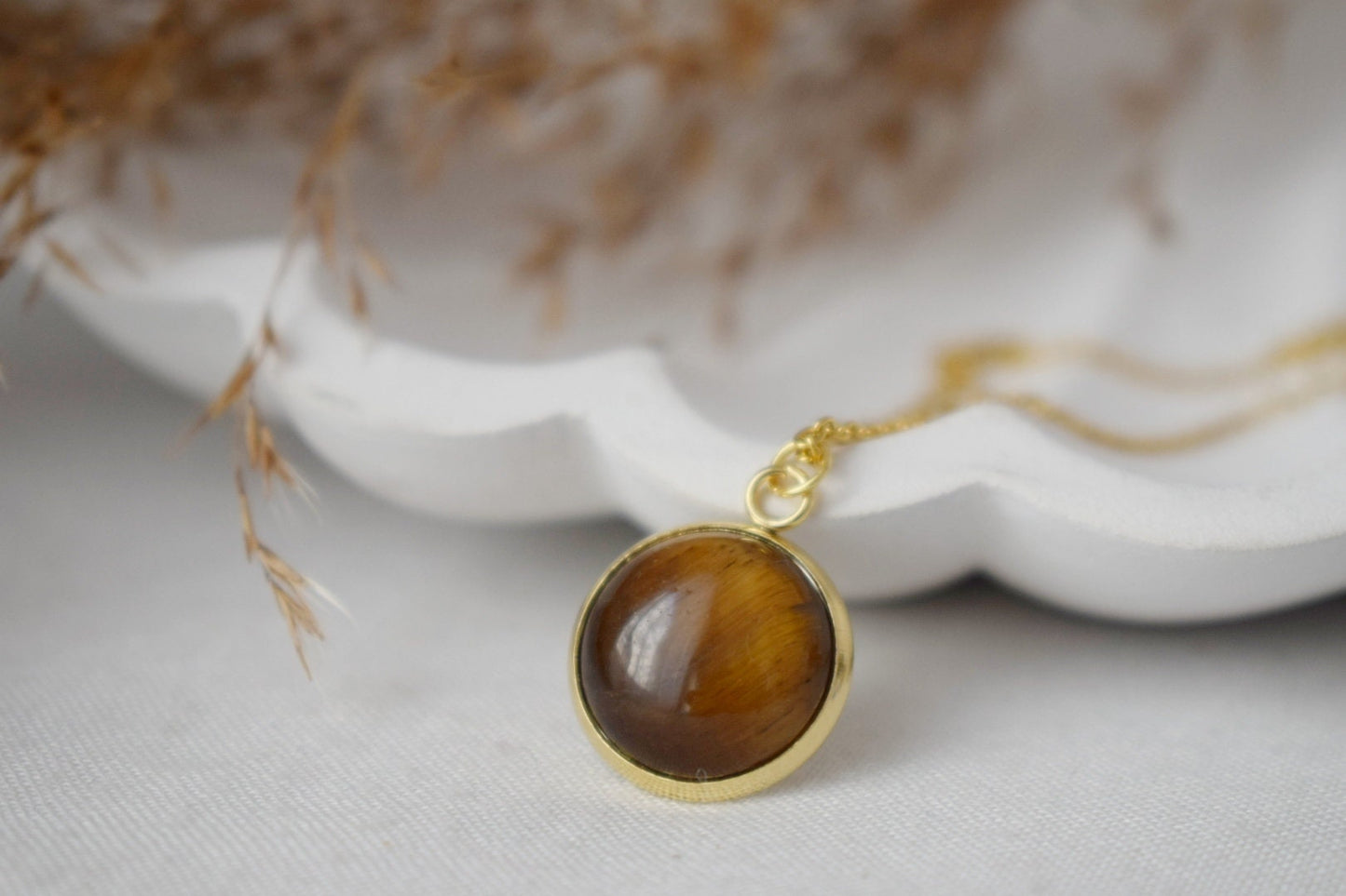 Tiger Eye Necklace, Gemstone Pendant For Women, Tiger's eye Brown Gold, Tigers Eye Jewelry, Round Necklace, Jewelry GiftBest christmas gift