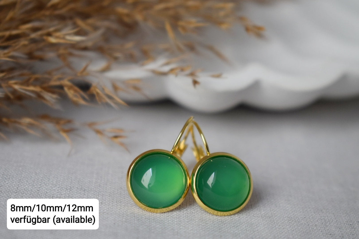 Green agate earrings, Gemstone dangle earrings, Light green lever back earrings, Handmade jewelry, Mother's day gift