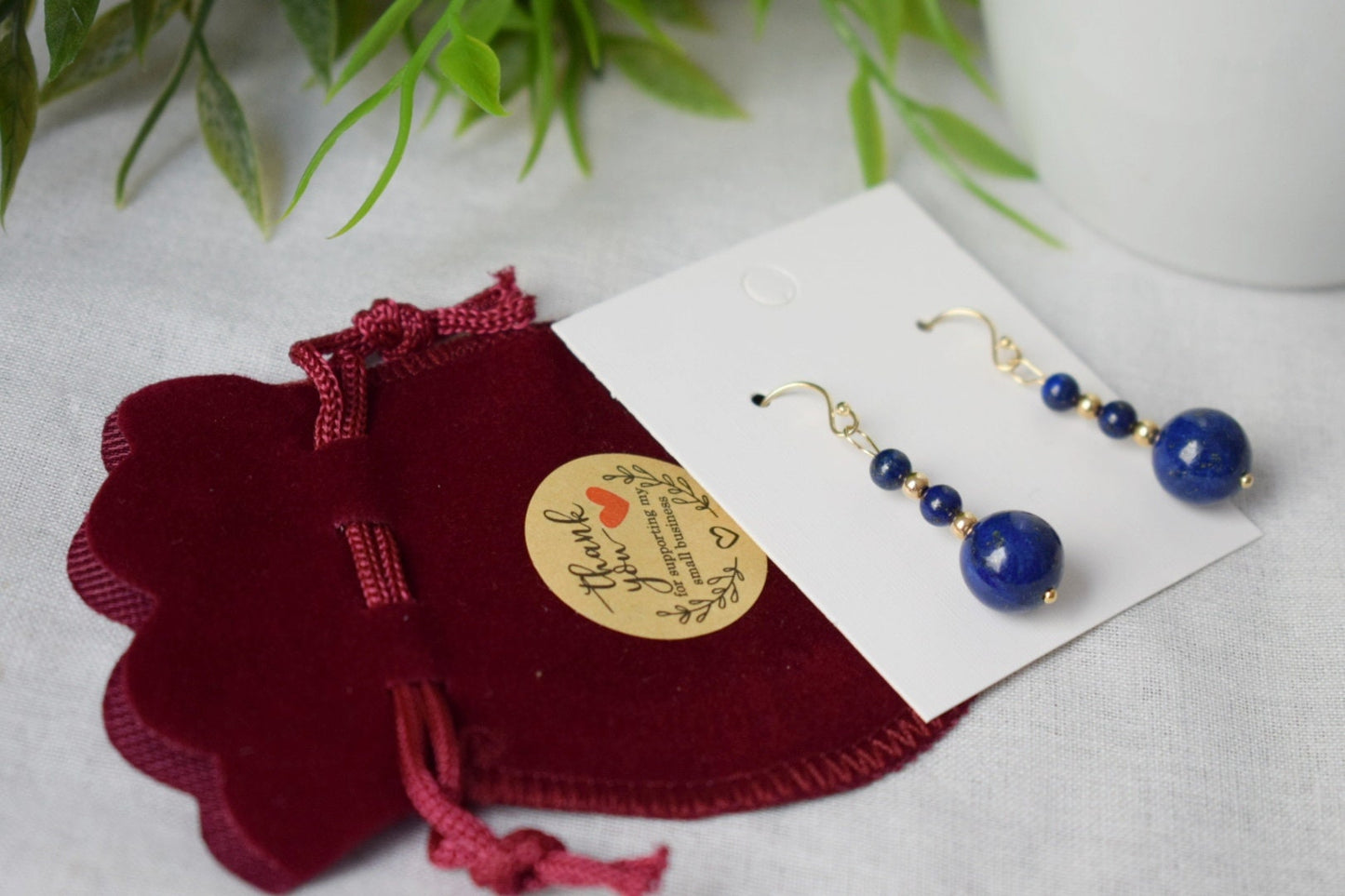 Gold filled lapis earrings, Lapis lazuli dangle earrings, Gemstone earrings, Stone earrings, Gold, 14k, Dark Blue, Dainty, Gift for women