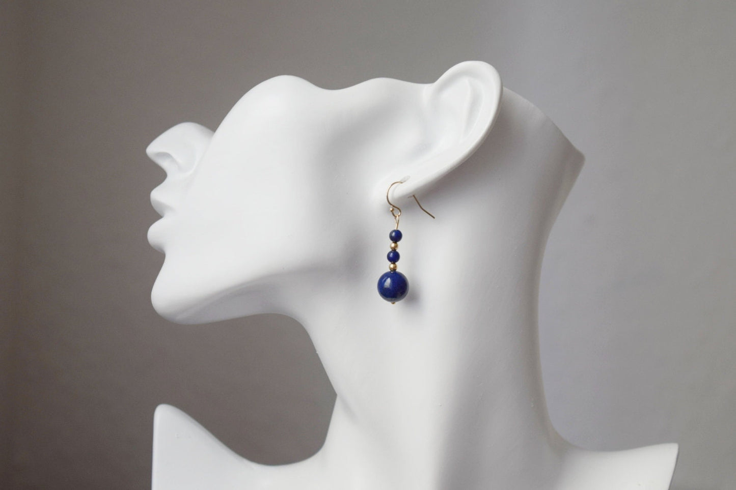Gold filled lapis earrings, Lapis lazuli dangle earrings, Gemstone earrings, Stone earrings, Gold, 14k, Dark Blue, Dainty, Gift for women