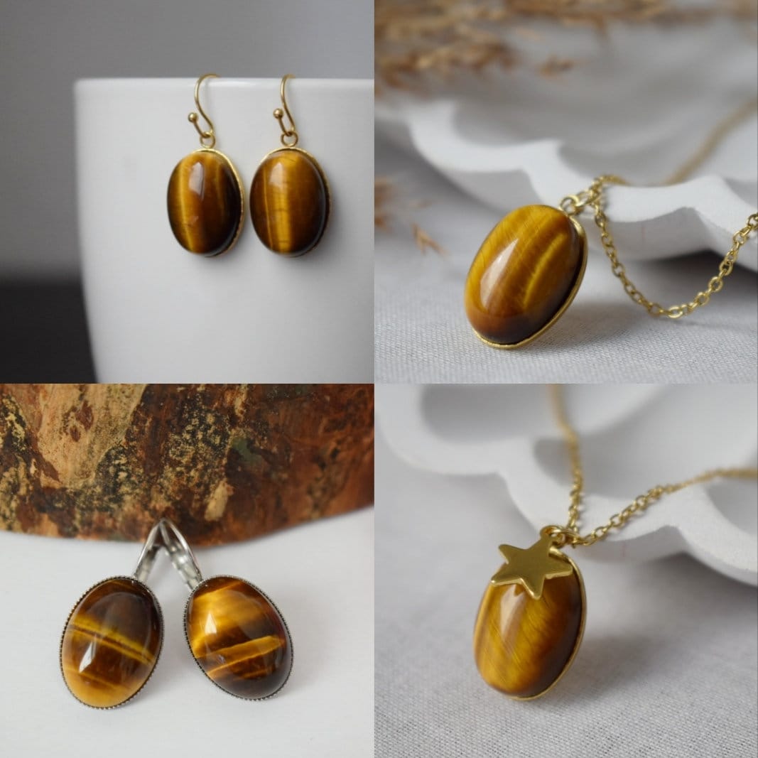 Tigers Eye Earrings for Women, Gemstone leverback earrings, Gold brown natural stone, Chakra, Tiger's eye jewelry for her, Mother's day gift