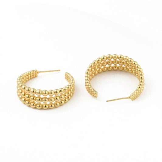 18k Gold C Shape Hoop Earrings, Half circle stud earrings, C shape earrings, Semicircle earrings, Statement Hoops, Modern earrings, Gift