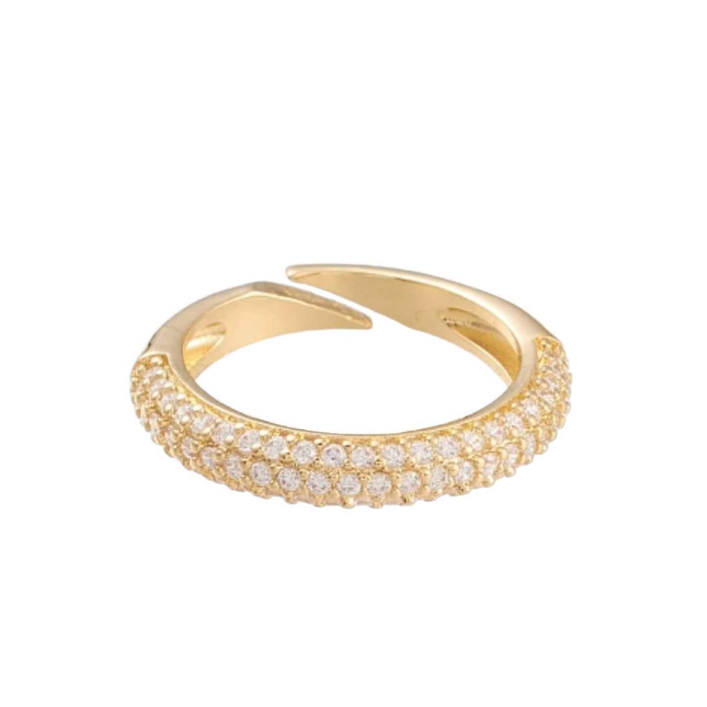 Adjustable Cubic zirconia ring, Micro pave cuff ring, Adjustable crystal open ring, Unique zirconia Jewelry, Gift for her