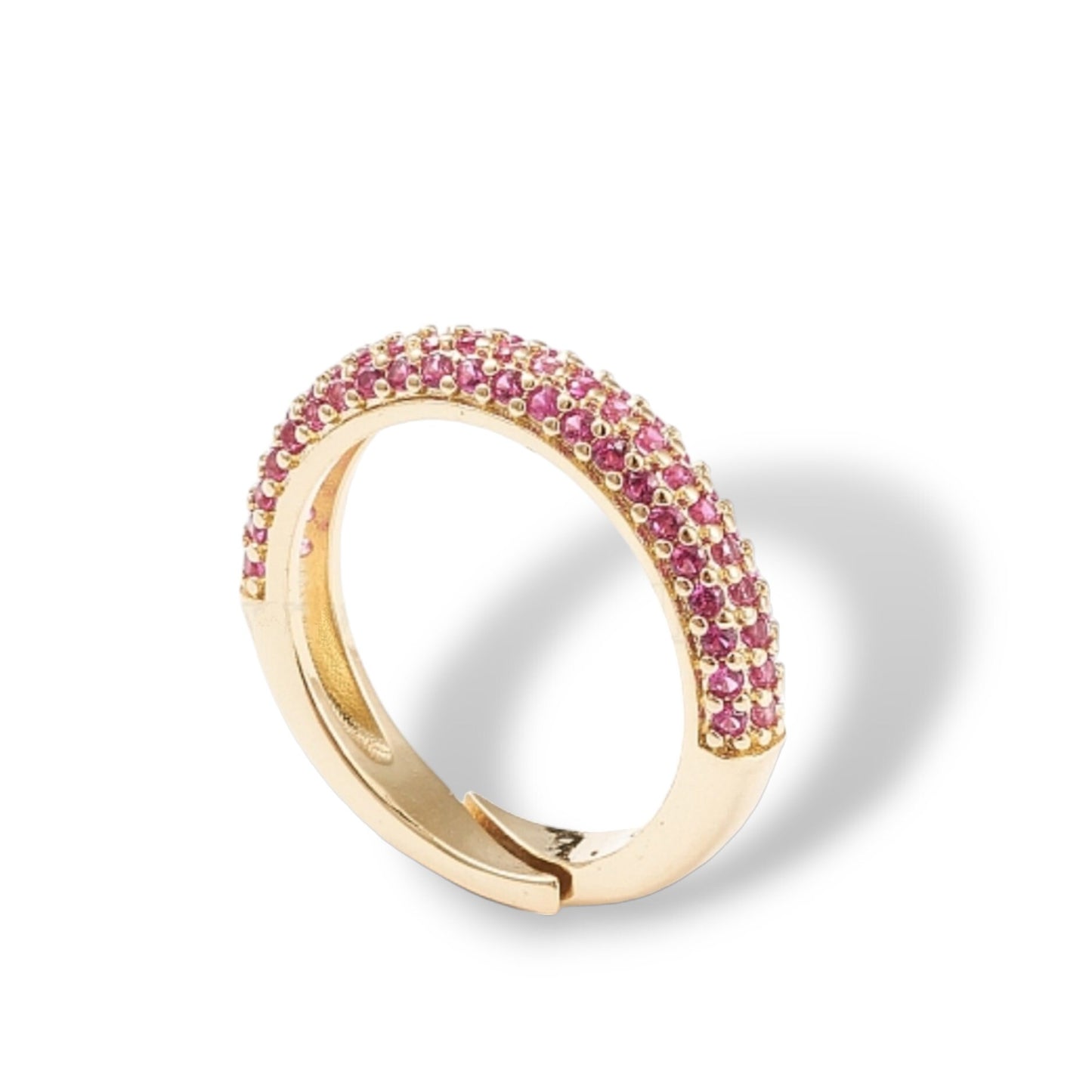 Adjustable Cubic zirconia ring, Micro pave cuff ring, Adjustable crystal open ring, Unique zirconia Jewelry, Gift for her