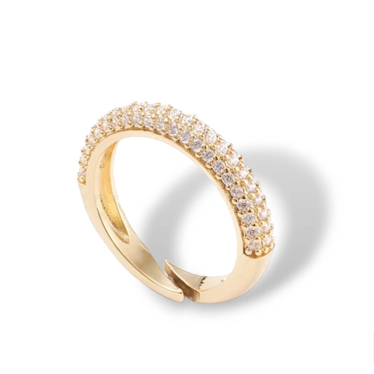 Adjustable Cubic zirconia ring, Micro pave cuff ring, Adjustable crystal open ring, Unique zirconia Jewelry, Gift for her