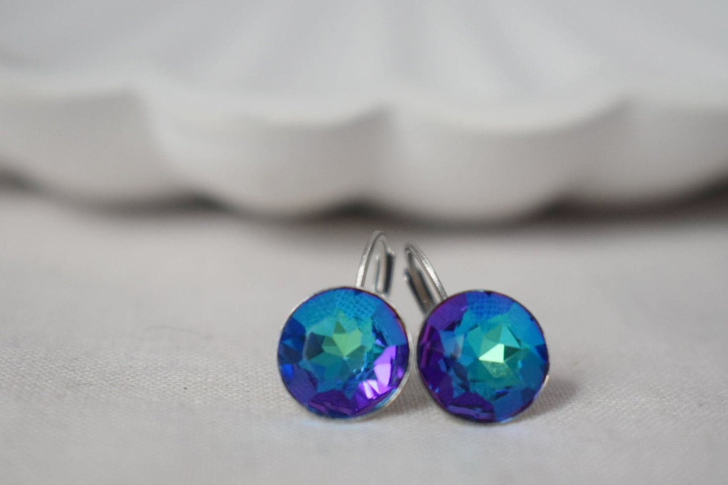 Bermuda Blue Earrings, Rhinestone Dangle Earrings, Glass Hanging Earrings, Dark Blue Earrings, Crystal Earrings, Elegant Dangle Earrings