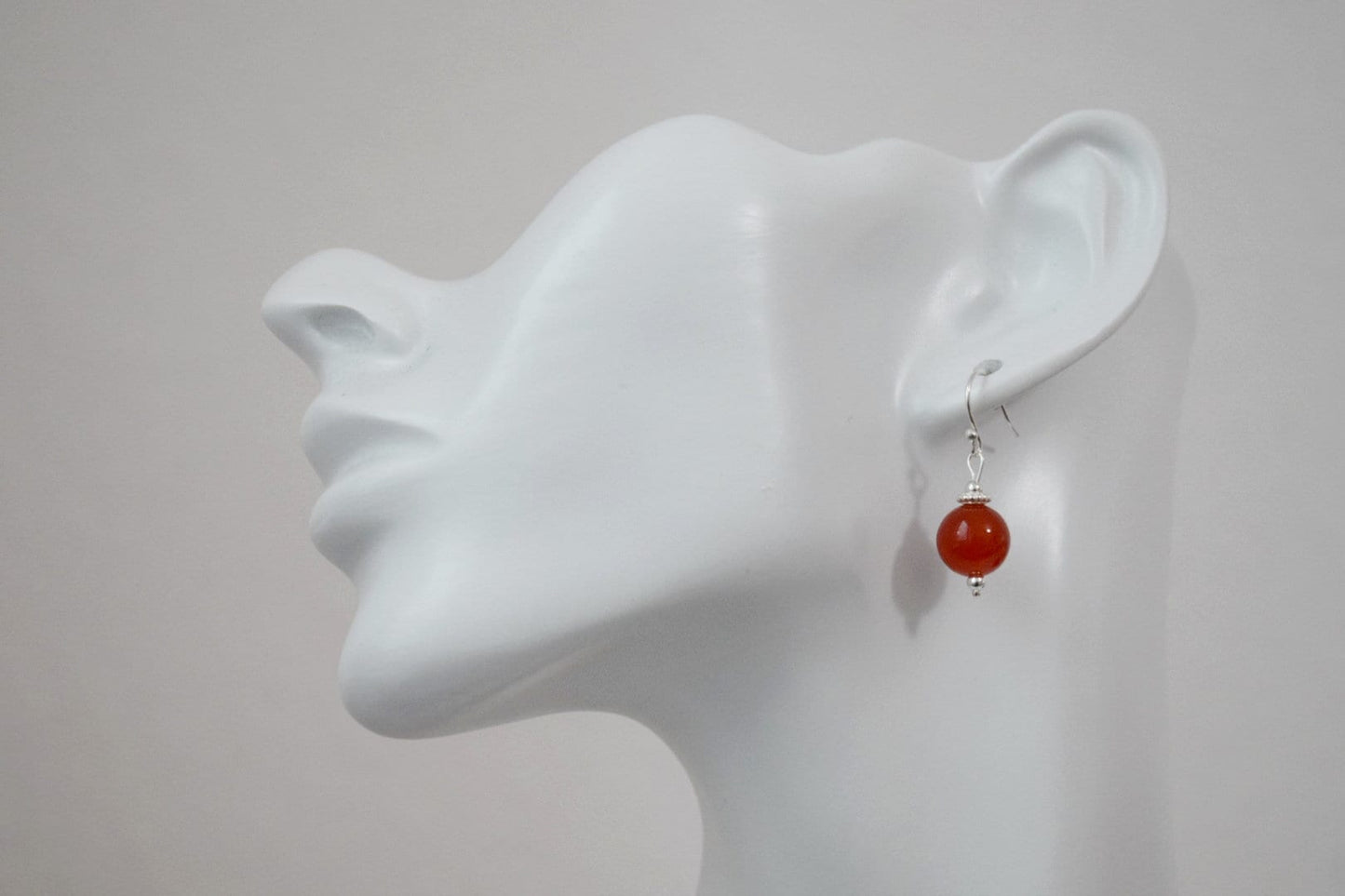 Carnelian Dangle Earrings, Sterling Silver Red Orange Gemstone Earrings, Natural Stone, Minimalist Jewelry, Gift For Her