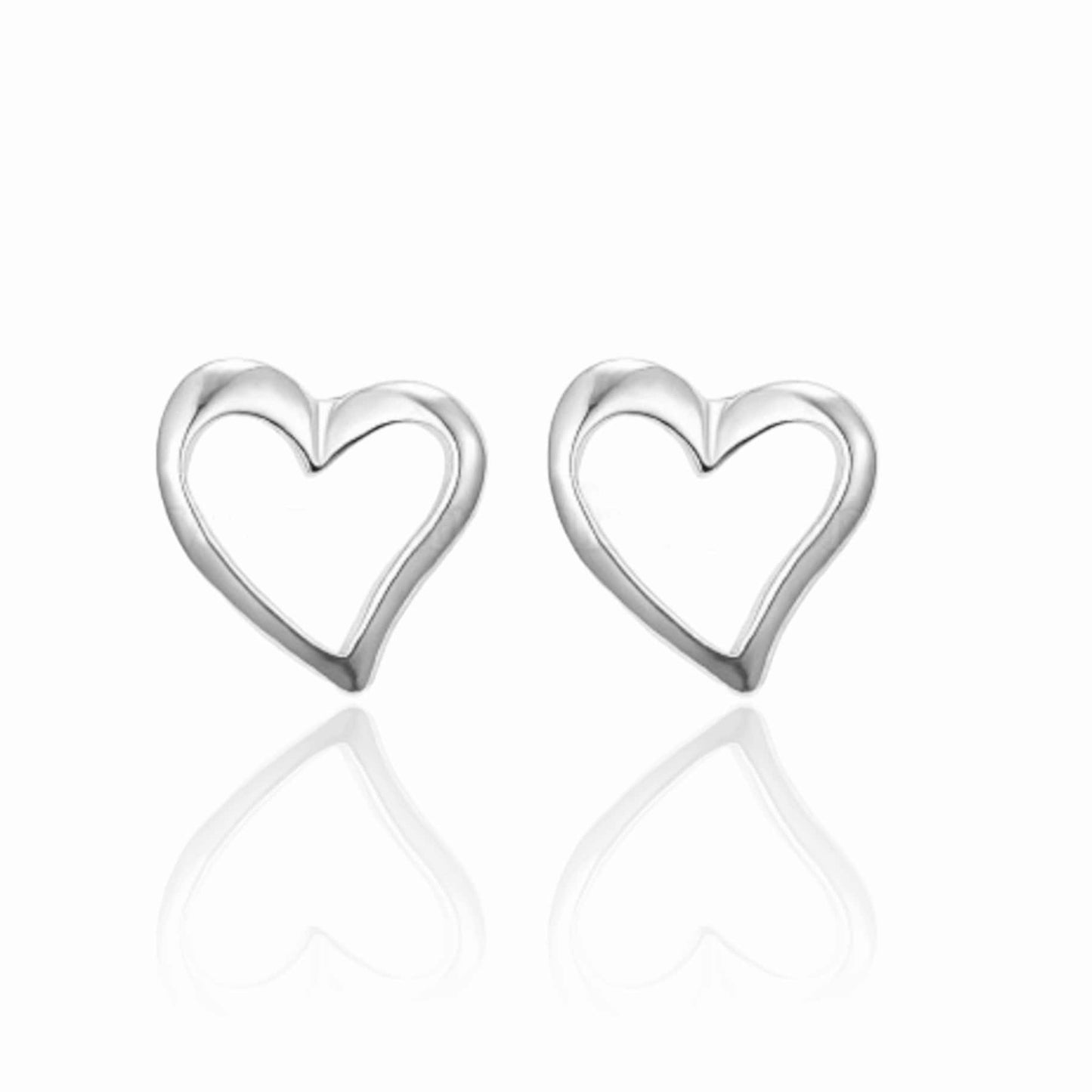 Sterling Silver Heart Stud Earrings • 925 Silver Heart Outline Earrings • Open Heart Earrings • Minimalist Jewelry • Mother's Day Gift