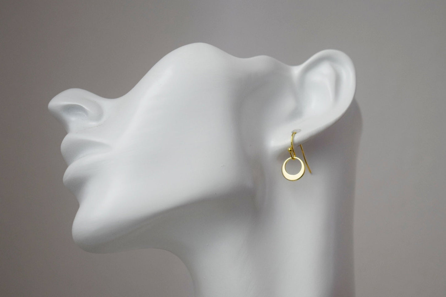 Golden circle earrings with surgical stainless steel earrings hooks, Lightweight earrings, Minimalist dainty jewelry, Best gift for her