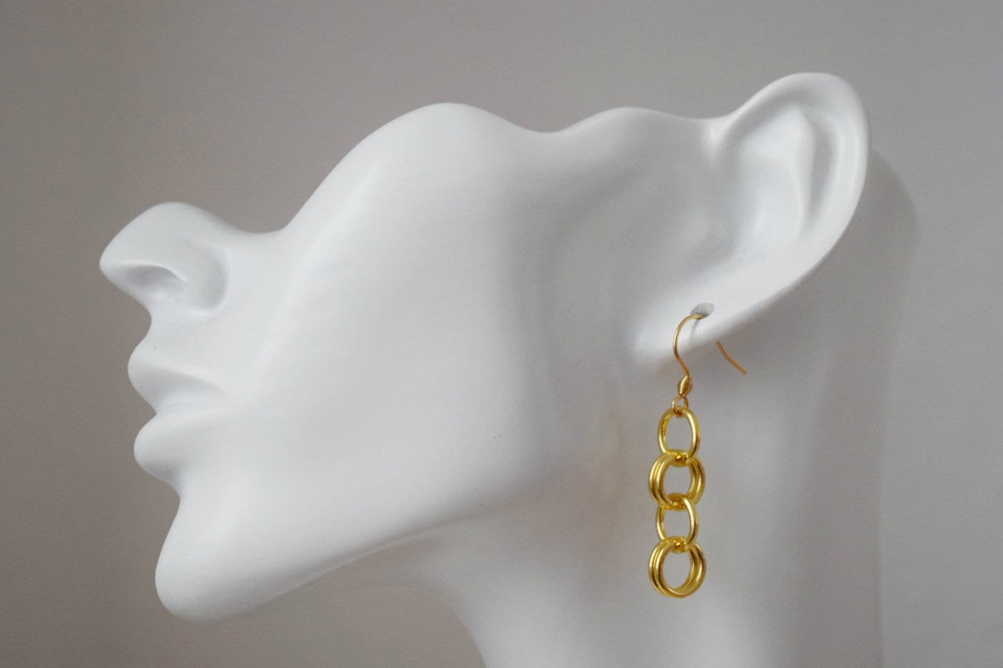 Geometric dangle earrings, 24k gold plated stainless steel rings pendant jewelry, Best Christmas gift for her