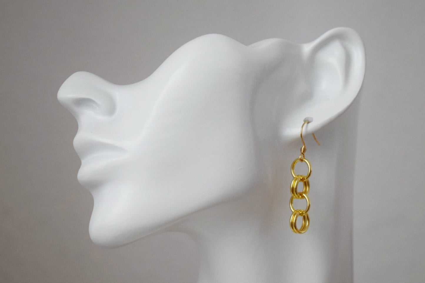 Geometric dangle earrings, 24k gold plated stainless steel rings pendant jewelry, Best Christmas gift for her