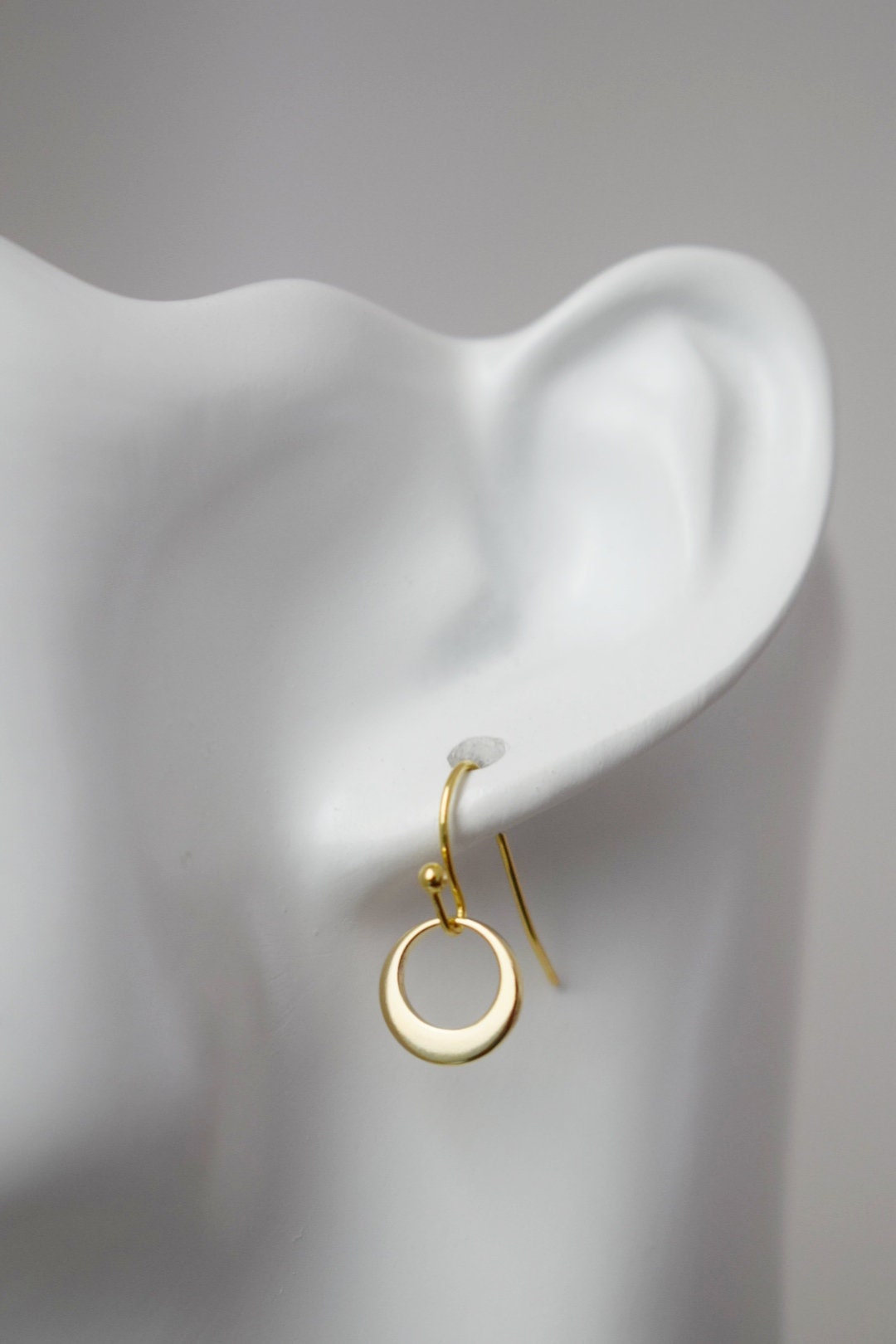 Golden circle earrings with surgical stainless steel earrings hooks, Lightweight earrings, Minimalist dainty jewelry, Best gift for her