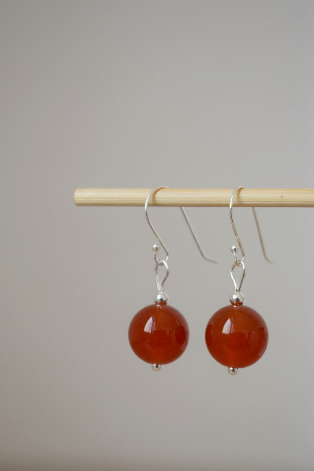 Carnelian Earrings Sterling Silver, Gemstone Dangle Earrings, Carnelian Jewelry, Natural Stone Bead, Jewelry Gift For Her