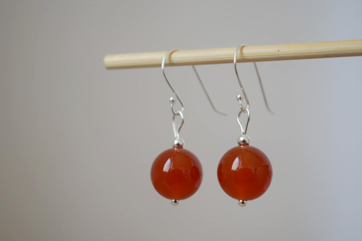 Carnelian Earrings Sterling Silver, Gemstone Dangle Earrings, Carnelian Jewelry, Natural Stone Bead, Jewelry Gift For Her
