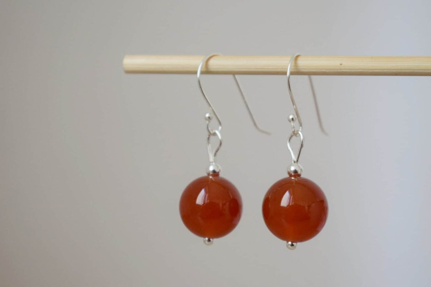 Carnelian Earrings Sterling Silver, Gemstone Dangle Earrings, Carnelian Jewelry, Natural Stone Bead, Jewelry Gift For Her