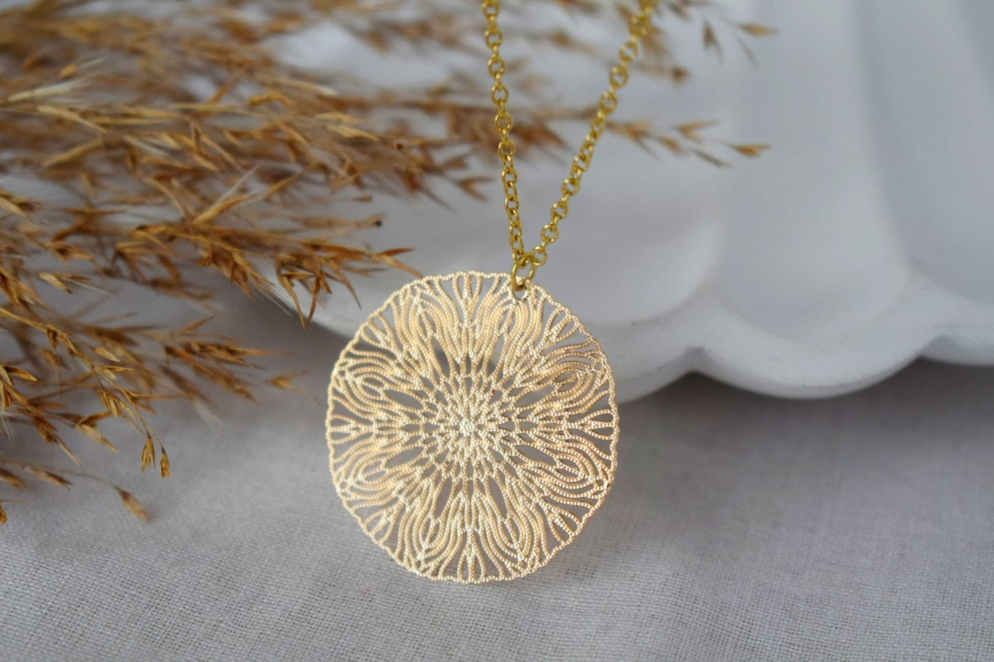 Ornament earrings for women, Mandala huggie earrings, Stainless steel gold plated earrings, Boho filigree hoops, Jewelry gift for her