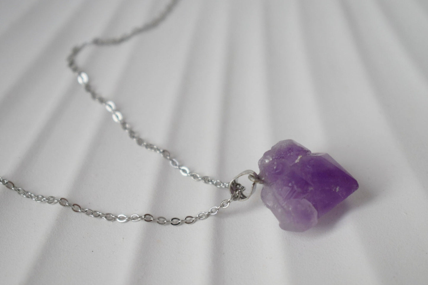 Natural Amethyst Nuggets Necklace, Gemstone pendant, Birthstone February, Handmade jewelry gift, Best unique gift