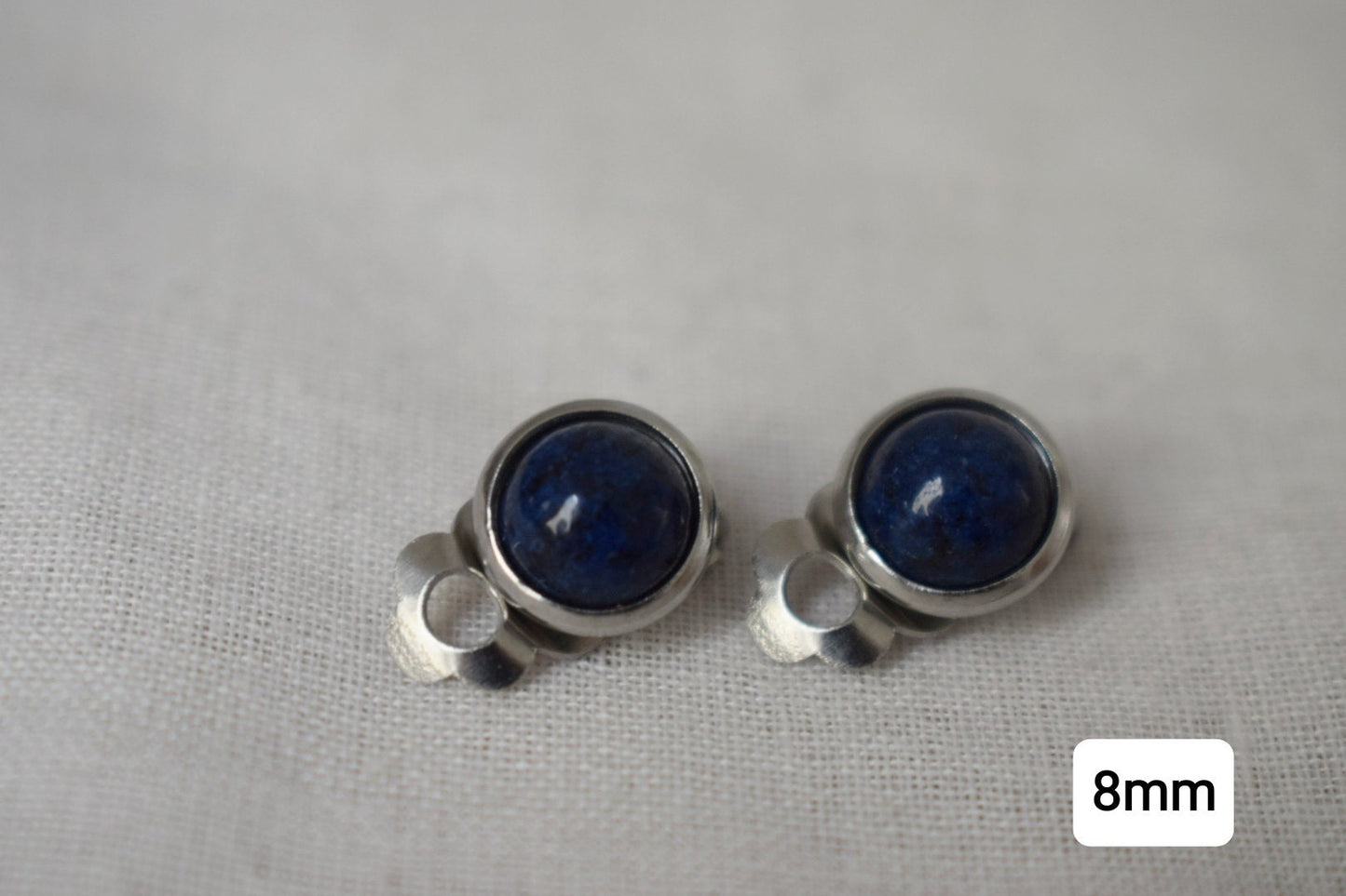Clip on earrings lapis lazuli, Clip on earrings gem, Lapis, Clip on earrings blue, Lapis ear clips for women, Girl, Non pierced earrings