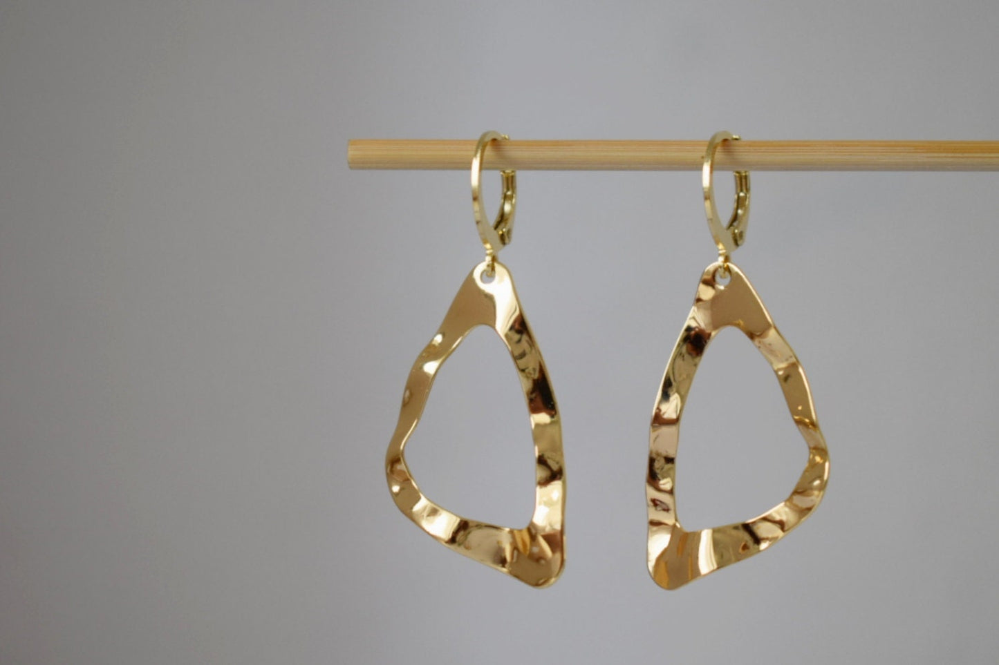 Triangle earrings hoops for women, Triangular gold earrings, Boho earrings, Lightweight earrings, Jewelry gift for her, Best gift for her