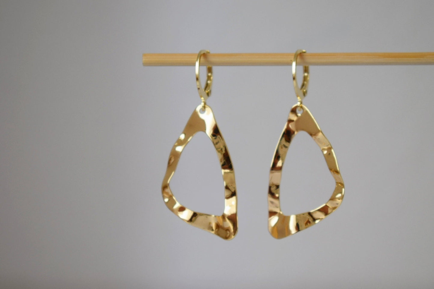 Triangle earrings hoops for women, Triangular gold earrings, Boho earrings, Lightweight earrings, Jewelry gift for her, Best gift for her