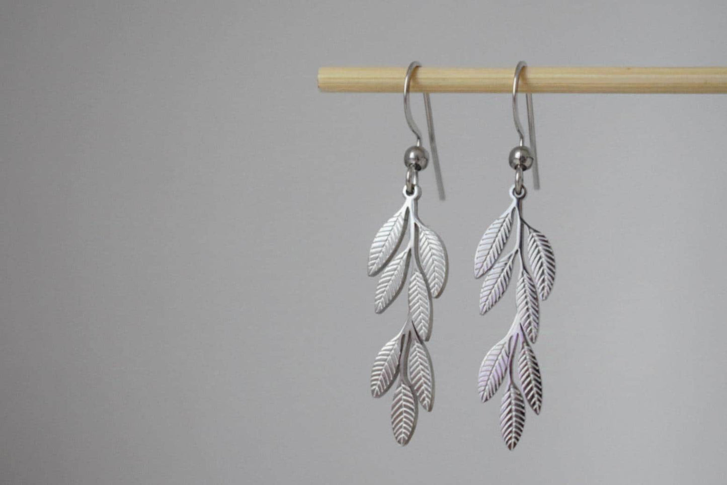 Leaf Earrings for women, Surgical stainless steel dangle earrings, Boho statement earrings, Lightweight jewelry, Best gift for her