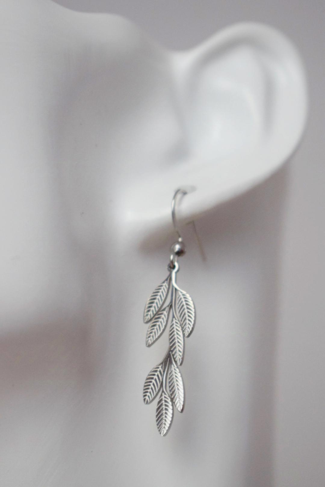 Leaf Earrings for women, Surgical stainless steel dangle earrings, Boho statement earrings, Lightweight jewelry, Best gift for her