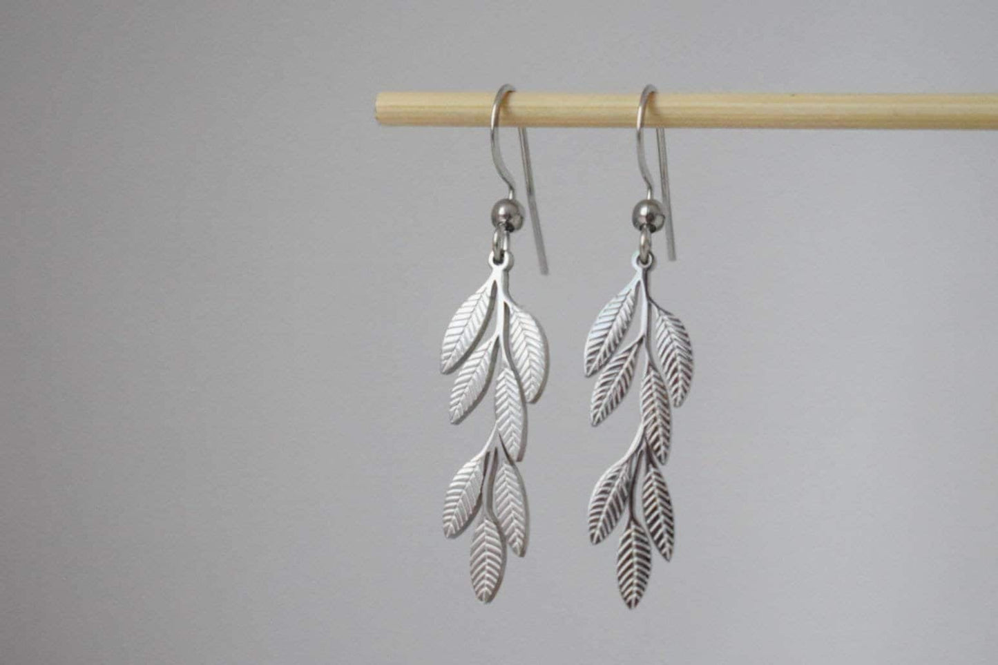 Leaf Earrings for women, Surgical stainless steel dangle earrings, Boho statement earrings, Lightweight jewelry, Best gift for her