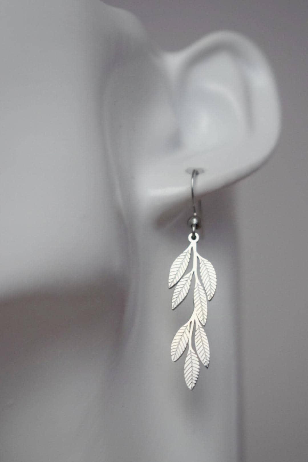 Leaf Earrings for women, Surgical stainless steel dangle earrings, Boho statement earrings, Lightweight jewelry, Best gift for her