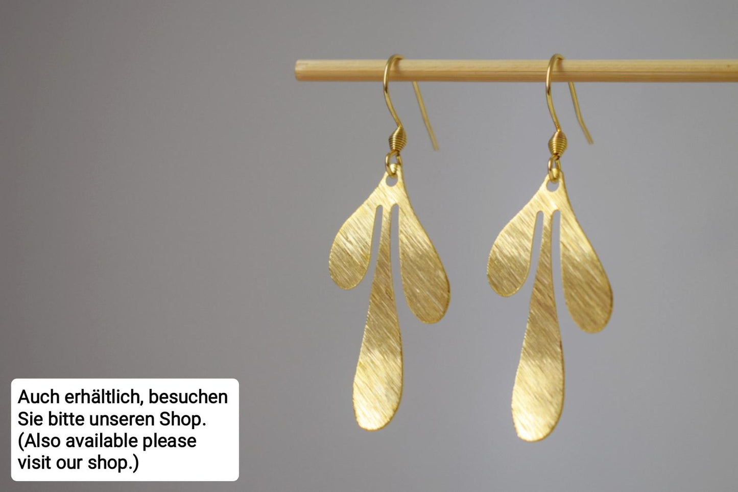 Long Leaf Earrings for women, 18k gold plated, Leaf dangle earrings, Stainless steel earrings, Boho statement earrings, Leaf gold jewelry