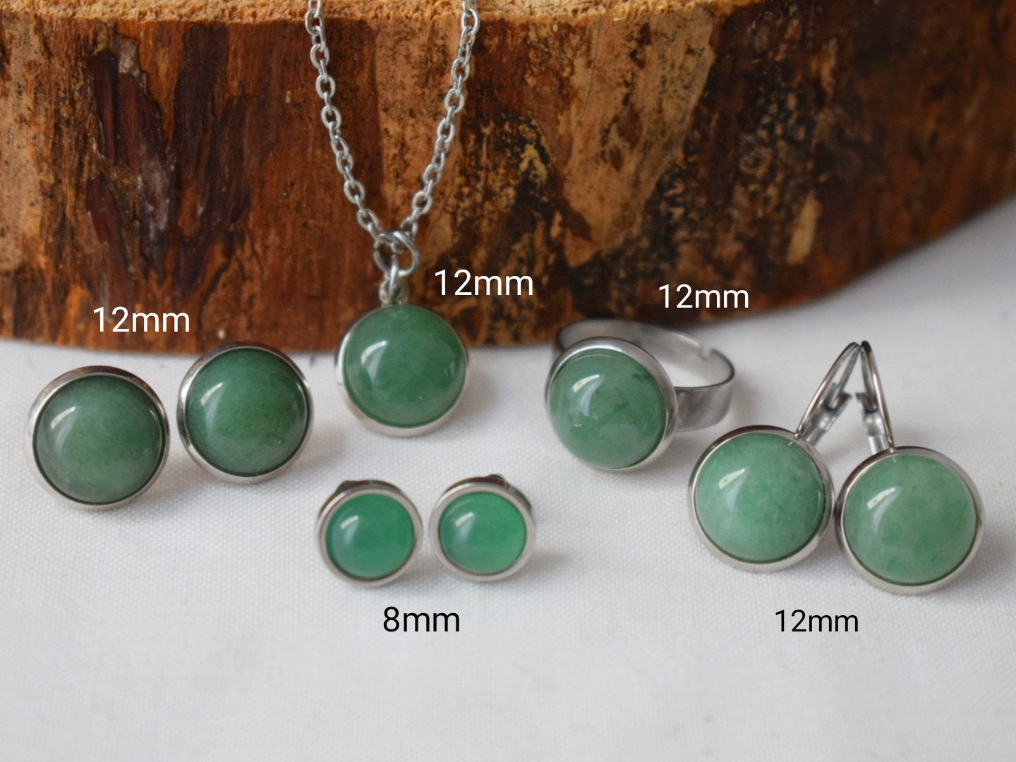 Green Aventurine Necklace, Statement Gemstone Necklace Women, Chain With Round Pendant, Birthstone, Aventurine Jewelry, Gift For Her