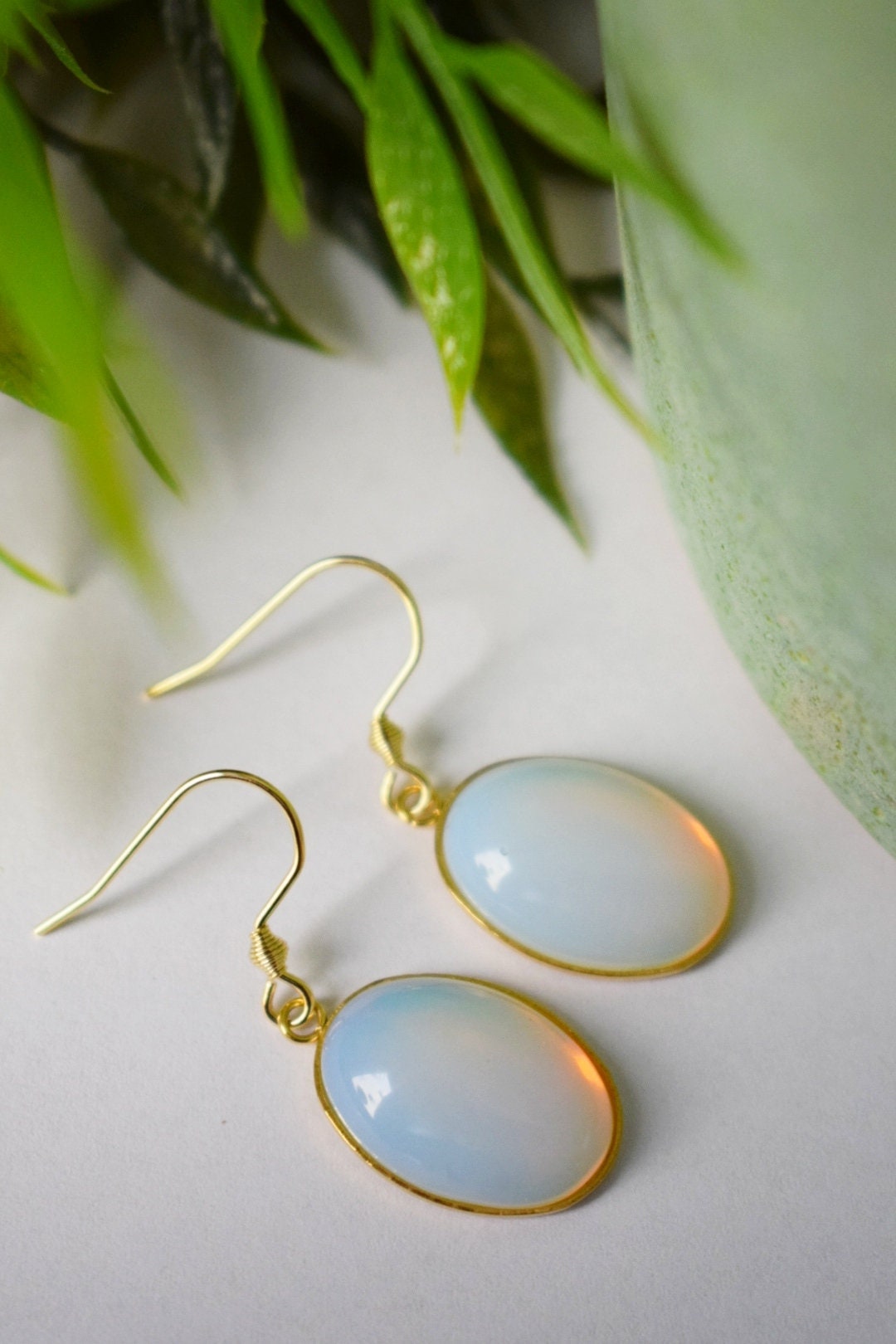 Rainbow Opalite Necklace gold, Moonstone gemstone oval pendant for women, Bridesmaid Necklace, Handmade Jewellery, Mother's day gift