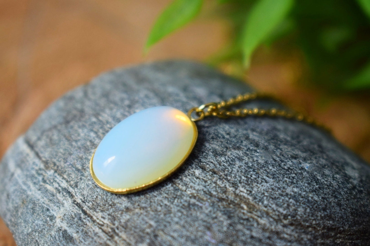 Rainbow Opalite Necklace gold, Moonstone gemstone oval pendant for women, Bridesmaid Necklace, Handmade Jewellery, Mother's day gift