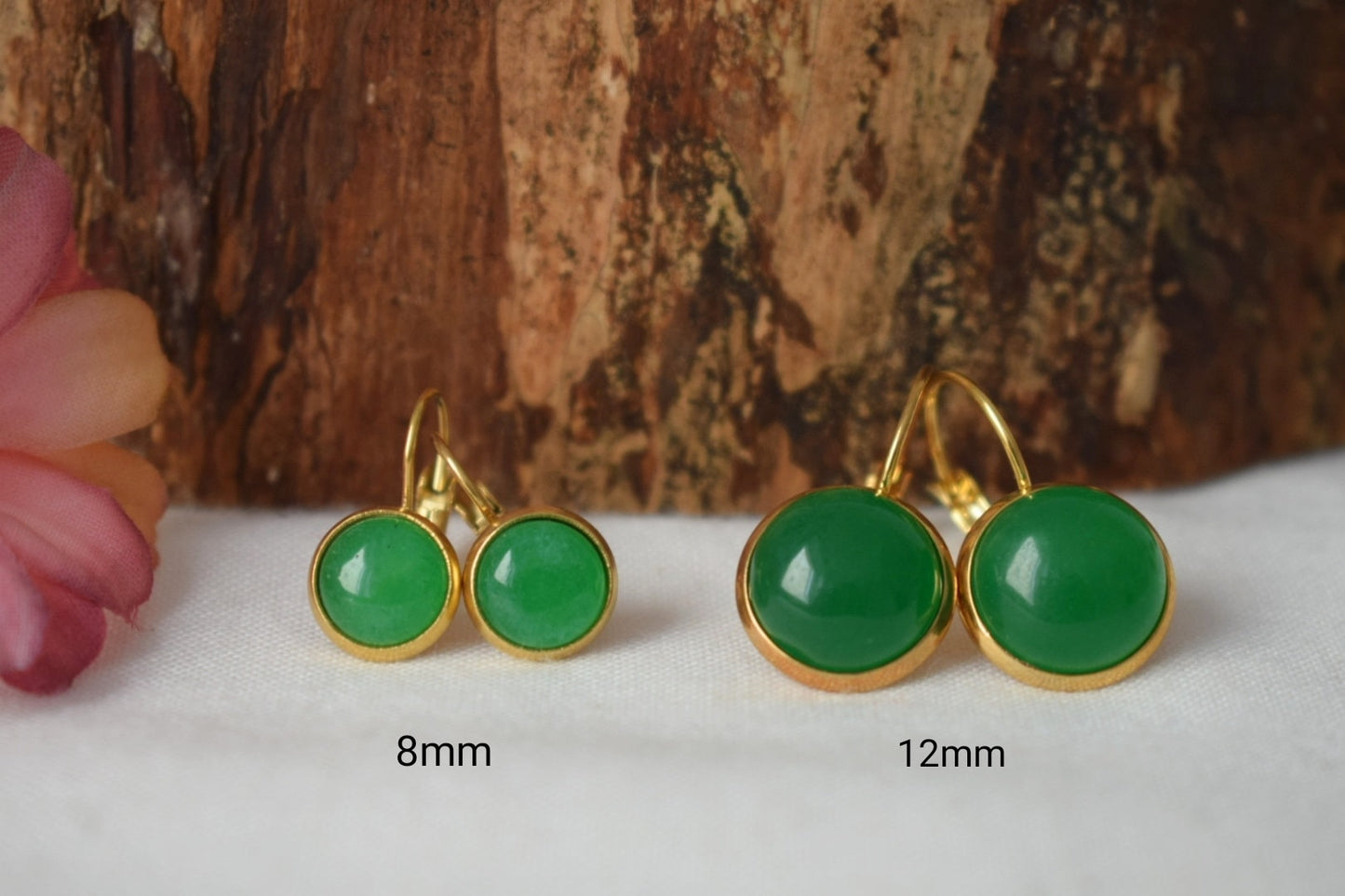 Green jade pendant minimalist necklace gold for women, green necklace, 10mm pendant necklace, green gemstone necklace pendant, Gift for her