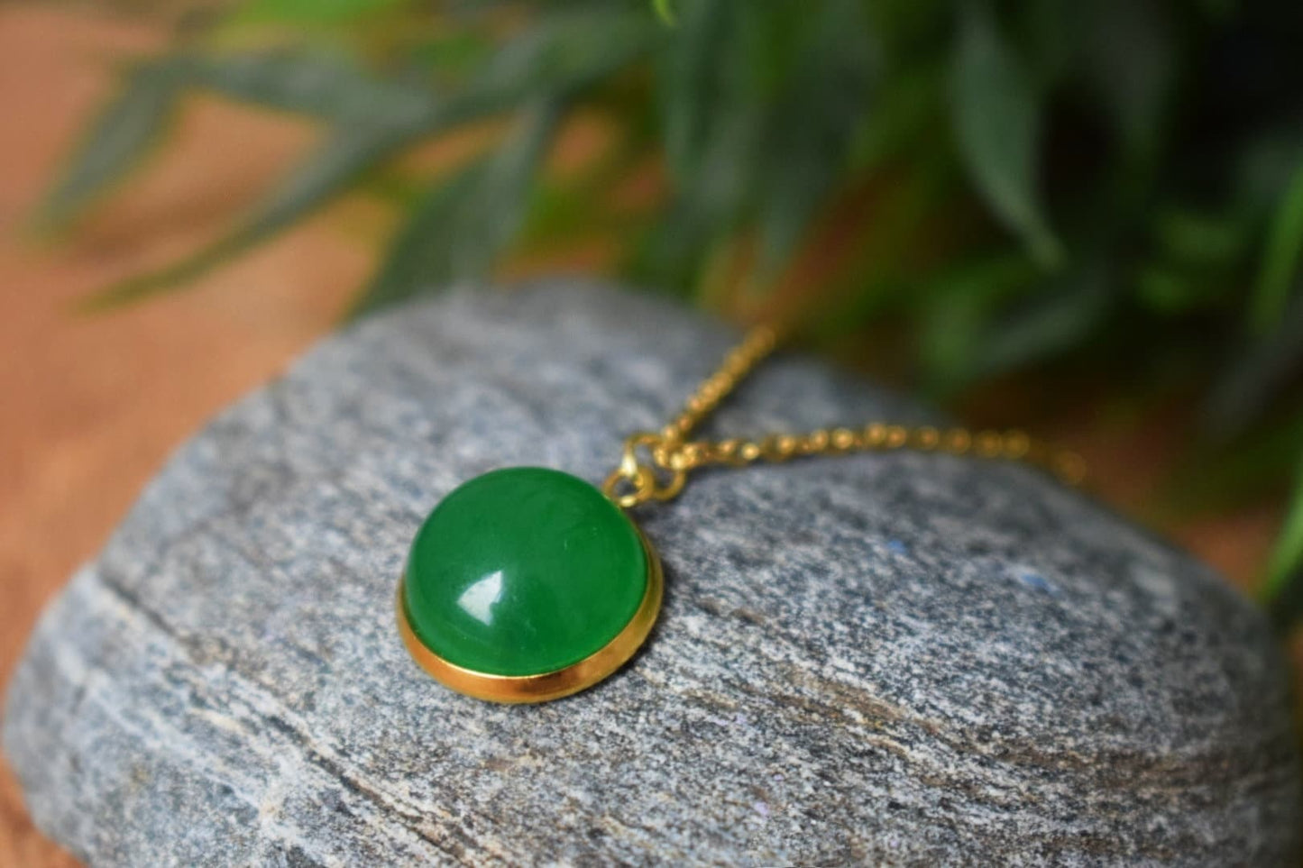 Green agate stud earrings, Small gemstone push back earrings, 18k gold plated stainless steel jewelry, Gift for her