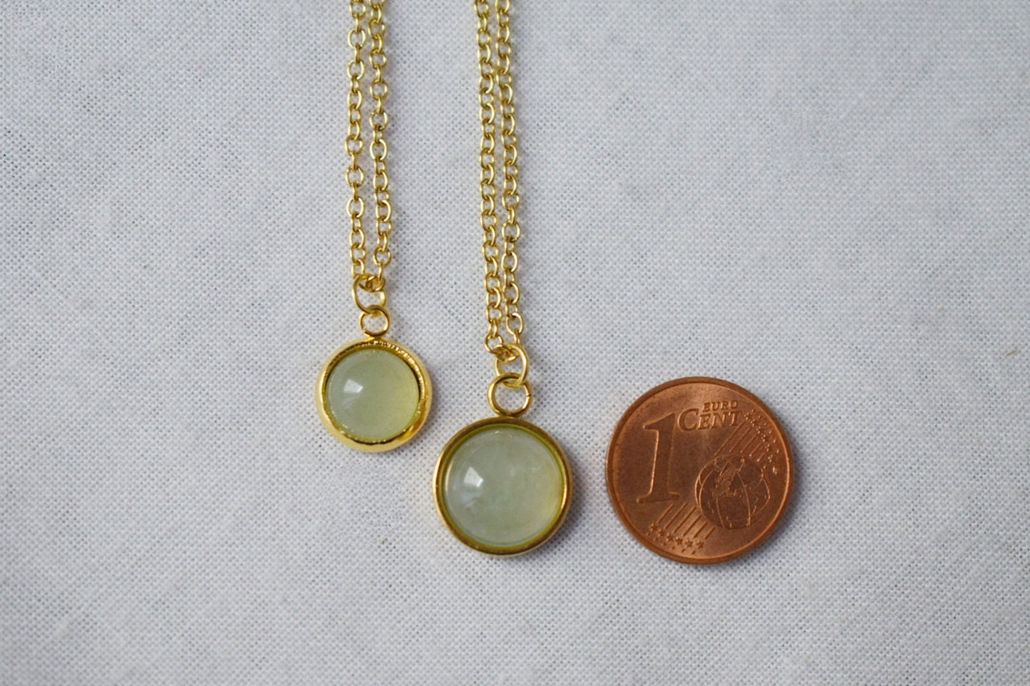 Necklace Green Aventurine, Small Gemstone Golden Pendant, Natural Stone Layered Necklace, 18k Gold Plated Jewelry, Elegant Gift For Her