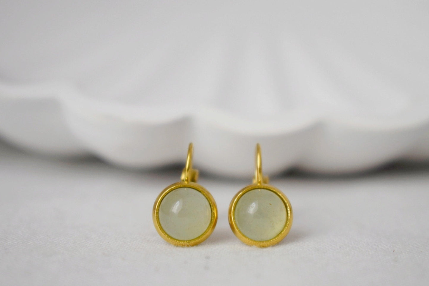 Small aventurine earrings dangle gold, Gemstone Green, Minimalist, Lever back, Natural stone, Birthstone, Jewelry Gift for her