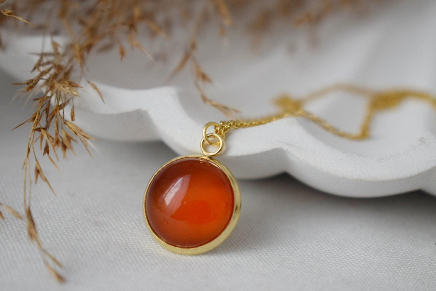 Red agate necklace for women - Handmade Gemstone Jewelry for Women - Stone Statement Necklace - Boho Chic Gift, Best Jewelry Gift For Her