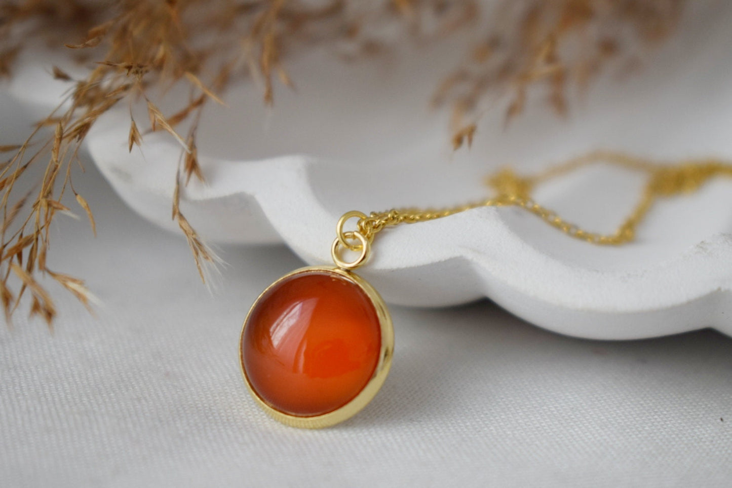 Red agate necklace for women - Handmade Gemstone Jewelry for Women - Stone Statement Necklace - Boho Chic Gift, Best Jewelry Gift For Her